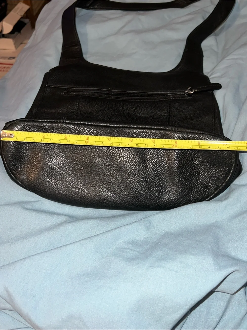 Vintage Tignanello Black Leather Shoulder Bag Flap Hobo Zipper Pocket